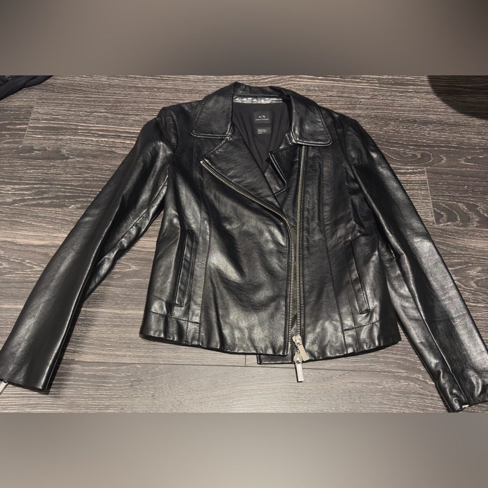 Armani Exchange FAUX LEATHER JACKET- in great condition.